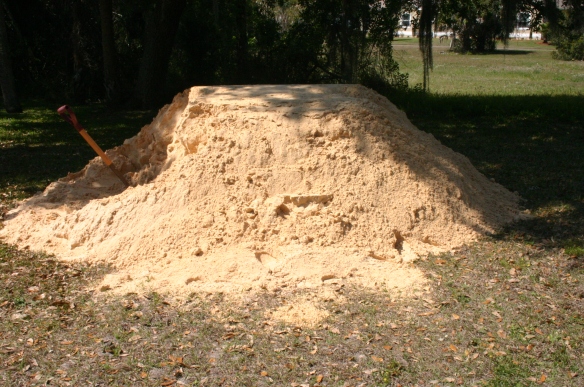 I should have taken a picture of the big pile of dirt before I beganso you could see exactly how big it was, but I didn't. I think you can still approximate the size from this angle.